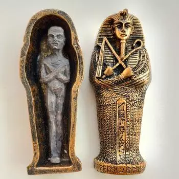 Смола, древний египетский гроб, фигурка, скульптура, египетская статуя мумии, маленькие украшения, миниатюра black Mummy