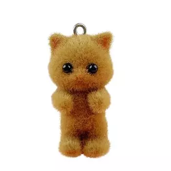 Смола Флокирование Симпатичный Трехмерный Кот Брелок Подвеска Автомобильный Брелок Подвеска Сумка Подвеска One Size кофейный
