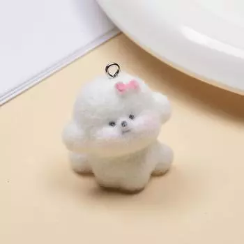 Смола Флокирование Симпатичный Трехмерный Кот Брелок Подвеска Автомобильный Брелок Подвеска Сумка Подвеска One Size белый