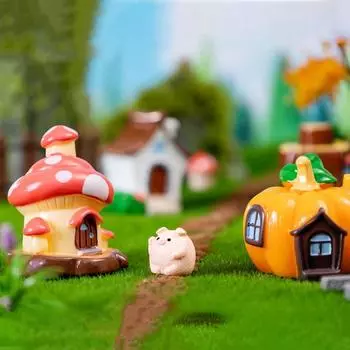 Смола Гриб Тыквенный Дом Мини Грибной Дом Микро Ландшафт Сказочный Сад Style C
