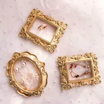 Смола Ins Gold Vintage Photo Frame Decoration Photo Requis Frame Art Shooting Accessories Decoration Home Shopping Mall Supplies