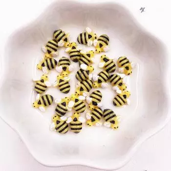 Смола красочная капля масляная окраска 3D мини-пчела с плоской задней частью скрап-альбом одежда аппликации DIY аксессуары для дизайна ногтей ремесла