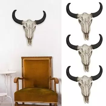 Смола Longhorn коровий череп голова скелет коровий настенная вешалка 3D животные дикая природа рога скульптура