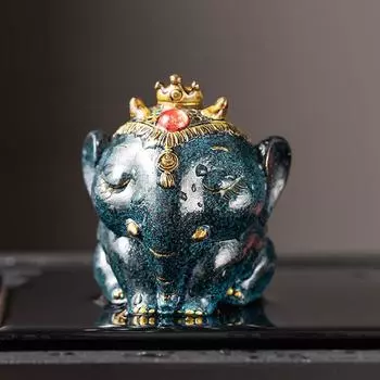 Смола Маленький Слон Чайный Питомец Украшения Высокотемпературное Обесцвечивание Аксессуары для Чайного Набора Чайный Столик и Поднос 6,5x6x7см