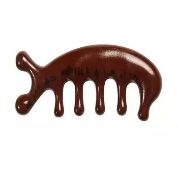 Смола, массажная расческа с большими пятью зубами, терапия, меридианы, расческа для головы, успокаивающее устройство Гуа Ша 1pc коричневый