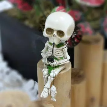 Смола милый череп Фишер скульптура украшение на Хэллоуин милый скелет гном фигурка 20 шт мини черепа головы для наружного сада