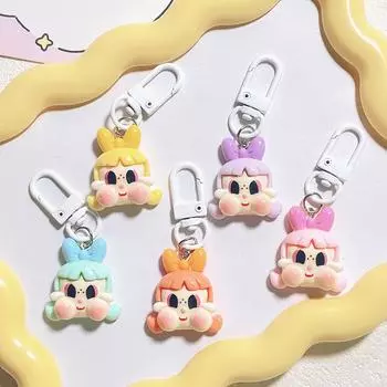 Смола мягкая милая кукла цветная голова брелок кулон девушка сердце милая сумка орнамент наушники брелок украшения подвесные аксессуары жёлтый