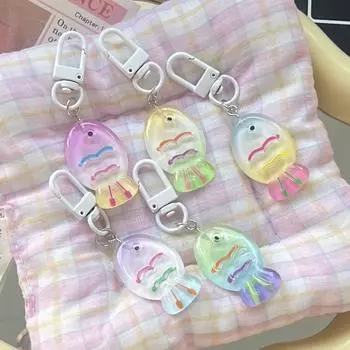 Смола мультфильм рыба брелок прозрачный милый сумка кулон подвесной аксессуар blue-style1