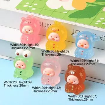 Смола мультфильм светящийся в темноте животное с мордочкой свиньи украшения аксессуары автомобиль настольное украшение