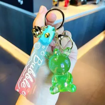 Смола Мультяшные Разноцветные Брелки Медведь и Кролик Идеально Подходят для Сувениров для Вечеринок Green Unicorn