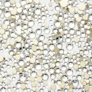 Смола Плоское Дно Алмазная Имитация Стеклянный Круглый Плоское Дно Дизайн Ногтей Стразы Сделай Сам Чехол Для Мобильного Телефона Алмазная Живопись Аксессуары 6mm a pack of 1,000 pieces about 50.5g. прозрачный белый