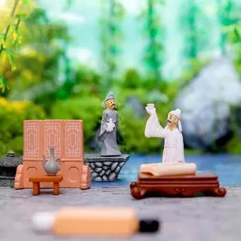 Смола Поэтические Книги Фигурка Мини Поэт Ли Бай Украшения Поэтические Книги Микро Пейзаж Домашний Стол Style 1