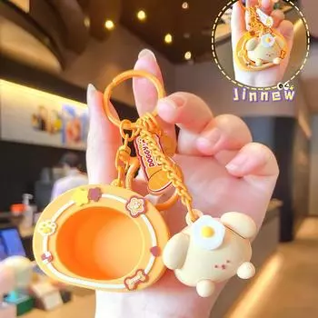 Смола Пух Игривый Пес Брелок Красочный Мультяшный Стиль Милый Брелок Шарм Декоративный оранжевый