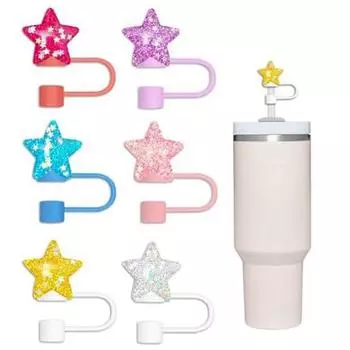 Смола Пылезащитный колпачок для питья Аксессуары для стаканов Наконечники для соломинок Крышка Новая Силиконовая Заглушка для бутылок с соломинкой Set 5