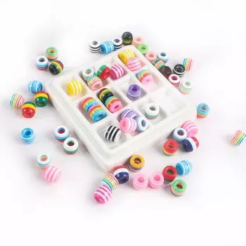Смола Радужный Цвет Ведро Бусины Смешанный Цвет Бусина-Разделитель с Большим Отверстием Смола Бисером Сделай Сам Браслет Ожерелье Свободная Бусина Ювелирные Аксессуары 10 pcs