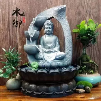 Смола Счастливый Дракон Фэн-шуй Водный пейзаж Скала Домашний фонтан Водопад Украшения Домашний Офис Декор рабочего стола Поделки Подарки