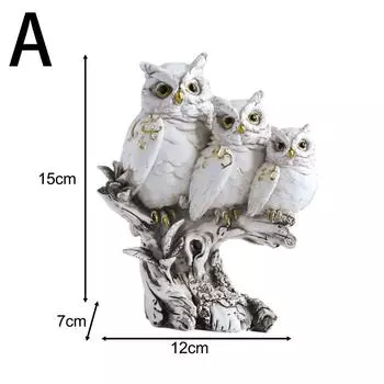 Смола Статуэтка Совы Креативное Настольное Украшение Домашний Декор Фигурки Совы Гостиная white-A