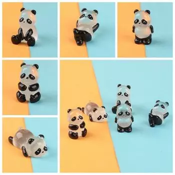 Смола светящаяся панда мини фигурки панда светящаяся панда мини украшения украшения подарок 02