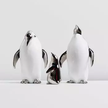Смола животное пингвин мультфильм милый кавайный украшения дом гостиная журнальный столик письменный стол творческие поделки статуэтка аксессуары