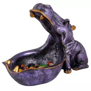 Смола Злой Бегемот с Большим Ртом Выставочный Экспонат для Домашнего Декора Выставочный Экспонат|Бегемот Выставочный Экспонат для Домашнего Декоративного Выставочного Экспоната (Бегемот Фиолетовый) фиолетовый