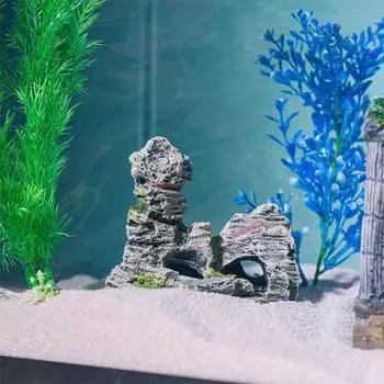 Смоляная скала пещера для аквариума с мхом декоративный мостик для аквариума скала вид на горы коралловый камень ландшафт подводный орнамент