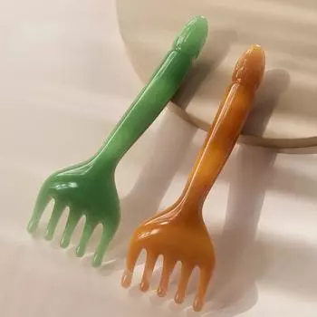 Смоляной массажер для головы, кожи головы, Гуа Ша, для тела, шеи, массаж ног, скребковая палочка для головы с пятью когтями, массажный скребковый массажер с когтями зелёный