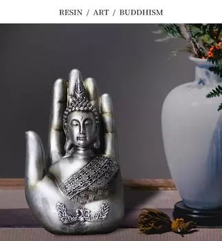 Смоляные Будды Маленькие Украшения Китайский Стиль Пальма Будда Украшение Стола Дзен Украшения Церемония Домашний Декор золотой