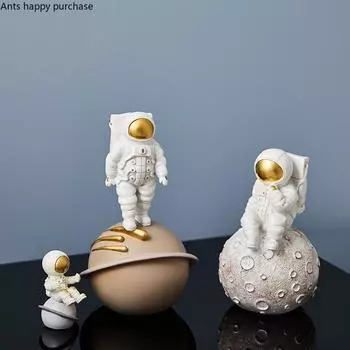 Смоляные украшения для хранения астронавтов, статуи, скульптуры, статуэтки, украшения, ремесла, ящики для хранения, поддоны, подносы, мебель золотой