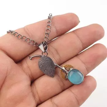 Smooth Blue Cat s Eye Gemstone 925 Sterling Silver Handcrafted Jewelry Pendant PP-55-26