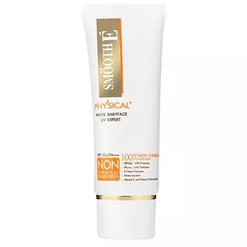 Smooth E Physical White Babyface SPF 50+ PA+++ UV Expert [ Белый] Солнцезащитный крем 15 г / 40 г - Тайский уход за кожей 15 g.