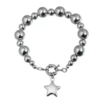 Smooth Exaggerate Beads Bracelet Bangle Y2K Choker Detchable Silver Beaded Necklace Daily Bracelet