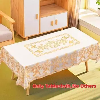 Smooth Gold-embossed Tablecloth 135*180CM Desk Protection Cover Long Table Cover Cloth Gifts