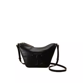 Smooth Leather Shoulder Bag Girls Black [Samantha Thavasa]