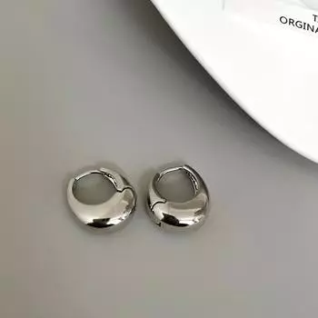 Smooth Metal Chunky Hoop Earrings Versatile Ear Clips Fashion Earring Jewelry for Women