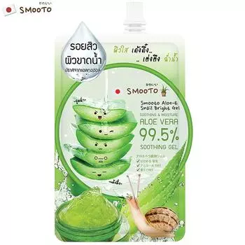 Smooto Aloe-E Улитка Яркий гель 50 г. x 1/3/6 шт. - Тайский уход за кожей 50 g.
