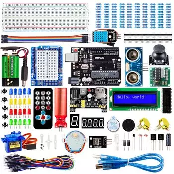 Smraza UNO R3 Стартовый комплект для Arduino Совместимый с Arduino Комплект электроники для начинающих Совместимый с mega2560 nano R3 Обучающий комплект для