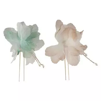 Смутно видимая U-образная шпилька для волос с градиентным цветом, аксессуары для волос Каллима, шпилька-бабочка Ханфу зелёный