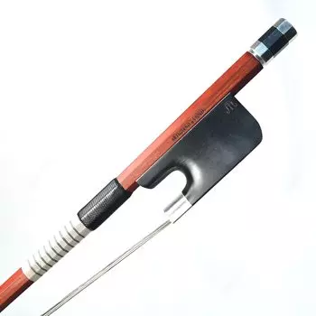 Смычок для контрабаса Ebony Frog IPE, квадратный смычок, черный и белый, смешанный волос, французский стиль ARTIGIANO&VIOLIN AT-055