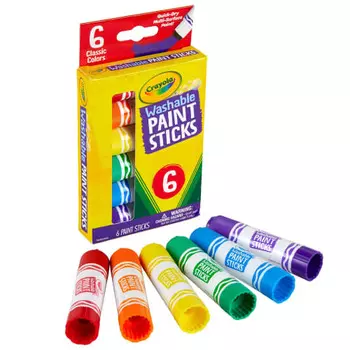 Смываемая краска-карандаш Crayola, смываемая водой, выдвижная, 6 цветов, 546207, оригинальный продукт