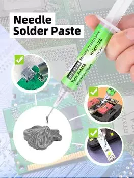 Sn42Bi58 SMD паста для сварки 138 низкотемпературный бессвинцовый шприц без очистки паяльная паста для ремонта компонентов телефона