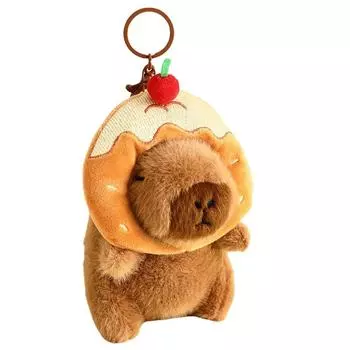 Snacks French Fries Cartoon Keychain Capybara Animal Pendant Cute Capybara Key Ring Car Key Decor StyleD