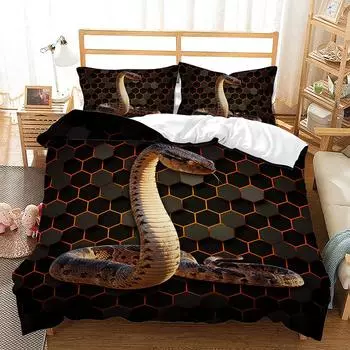 Snake Animal Close-Up Magic Quilt Set Three-Piece Digital Kit 135 * 200 (two-piece set) 90g