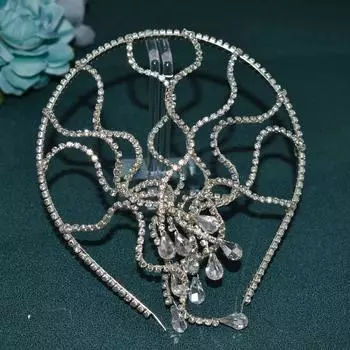 Snake Bride Crown Hair Accessories Crystal Tiara Vintage Bend Rhinestone Headband Wedding