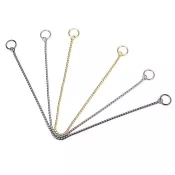 Ошейник-удавка для собак из змеиной цепи, нержавеющая сталь, для шоу щенков, металлический ошейник-удавка, цепочка для дрессировки и прогулок для французского бульдога 3.0mmx40cm серебряный