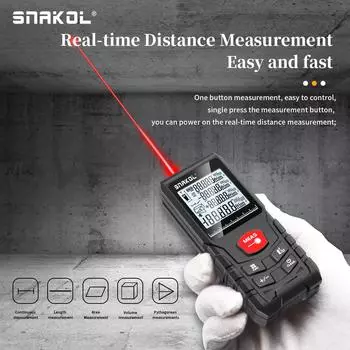 Snakol Laser Tape Measure 50M/70M/100M/120M Laser Distance Meter Profesional Digital Range Finder Ruler Test Tools