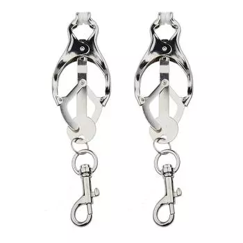 Снаряжение для бондажа, зажимы для сосков Hard Clover, зажимы для игр, секс-игрушки, товары для взрослых для женщин, металлические зажимы для сосков, стальная грудь A