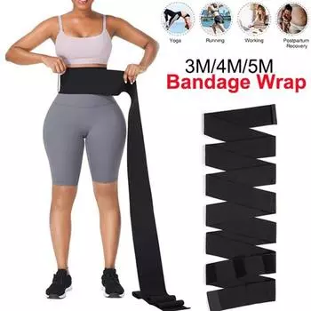 Snatch Me Up Bandage Wrap Тренажер для поясничной талии Корсеты для снижения жира на животе Тонкий пояс для похудения 3m чёрный