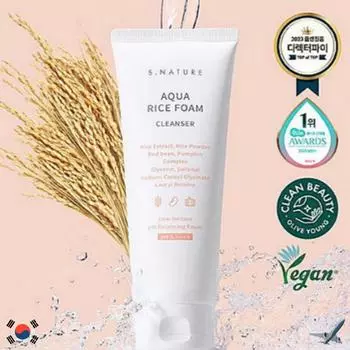 SNATURE AQUA RICE ПЕНКА ОЧИЩАЮЩАЯ СРЕДСТВО 160мл