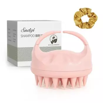 Sndyi Scalp Shampoo Эргономичный Scalp Scalp Scalp Scalp Scalp Scalp Головка для сухой и влажной кожи головы Массаж волос для розовой щетки, соломы, силикона, щетки, розовый