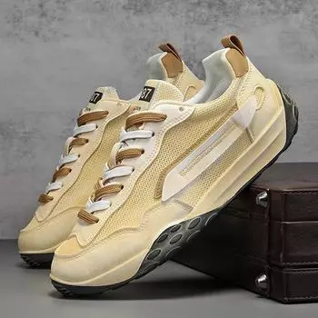 Sneaker Casual Men Designer Retro Running Shoes Fashion Microfiber Leather Mesh Breathable Height Increased Platform Board Shoes 39